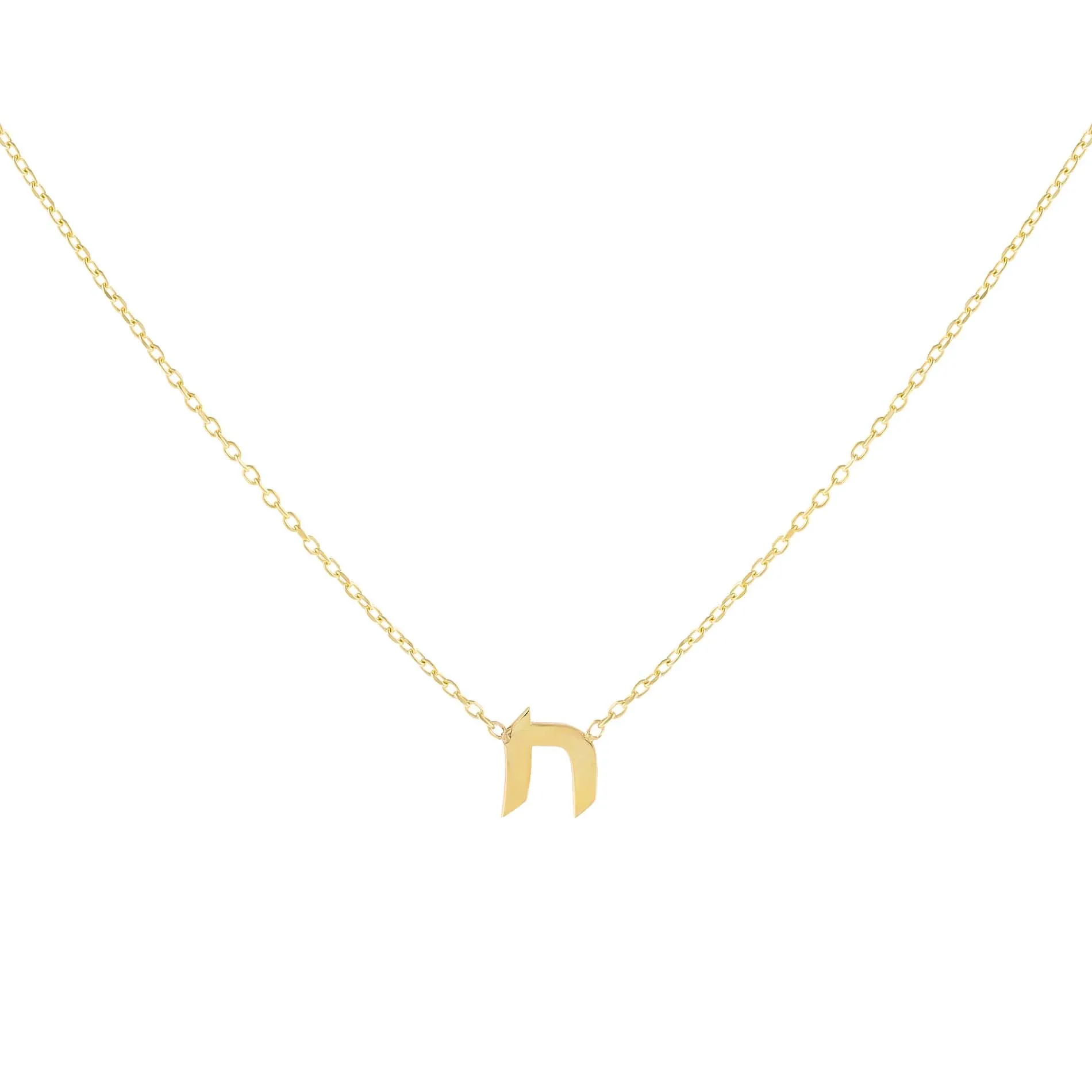 Mini Hebrew Initial Necklace