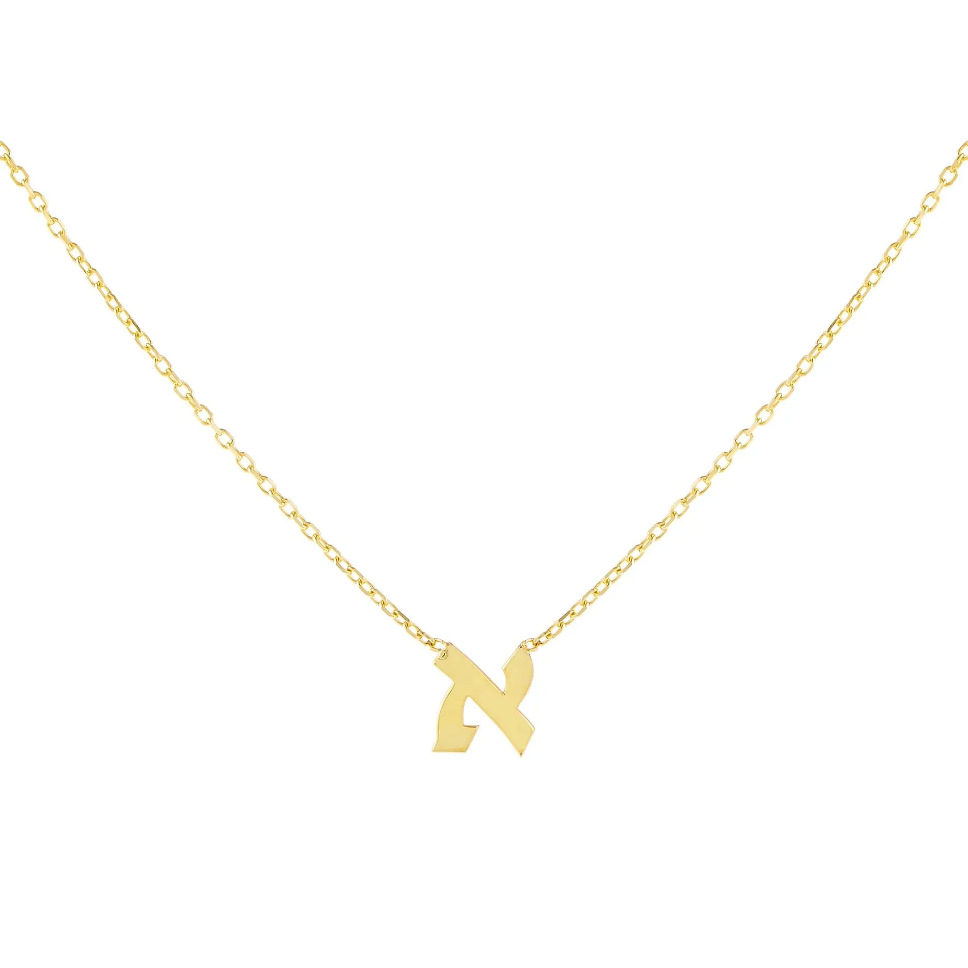 Mini Hebrew Initial Necklace