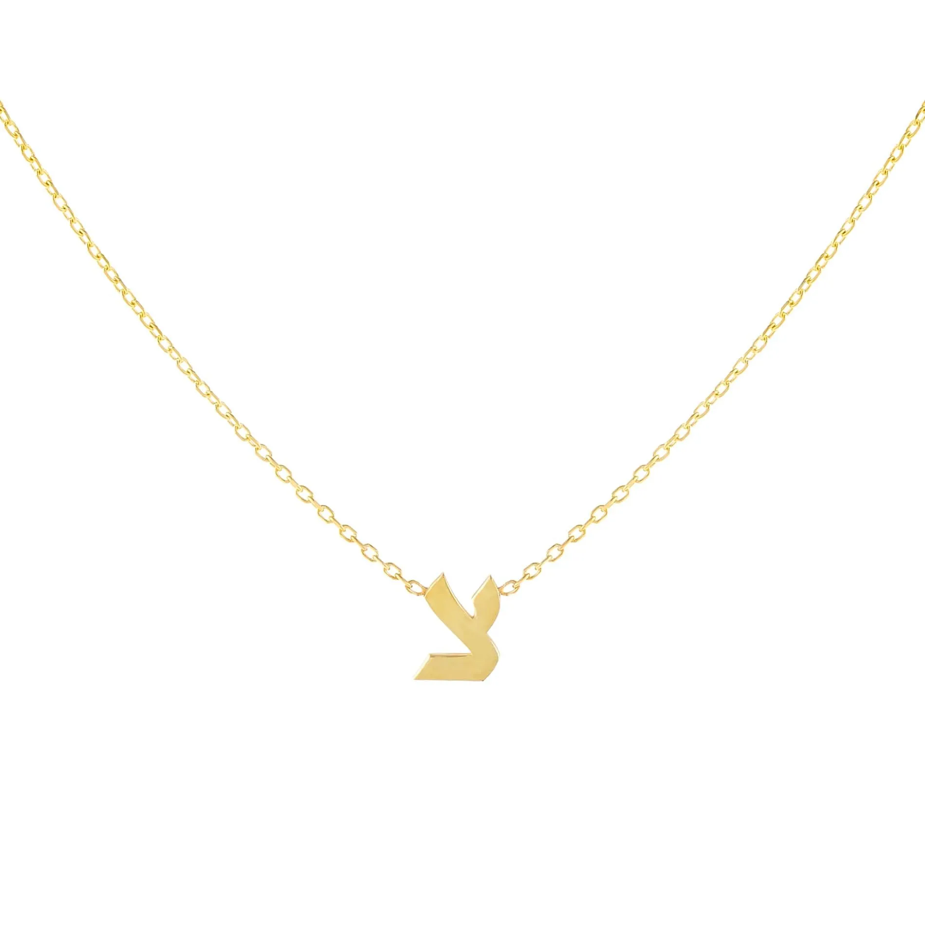 Mini Hebrew Initial Necklace