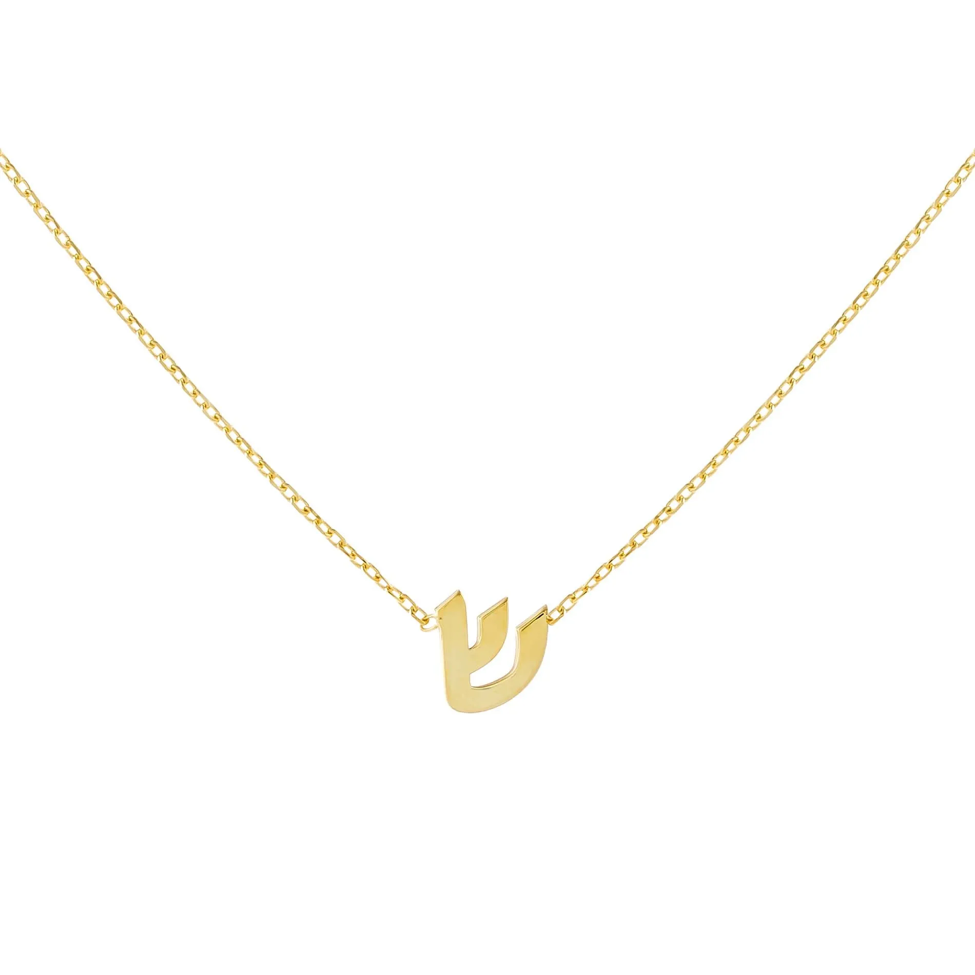 Mini Hebrew Initial Necklace
