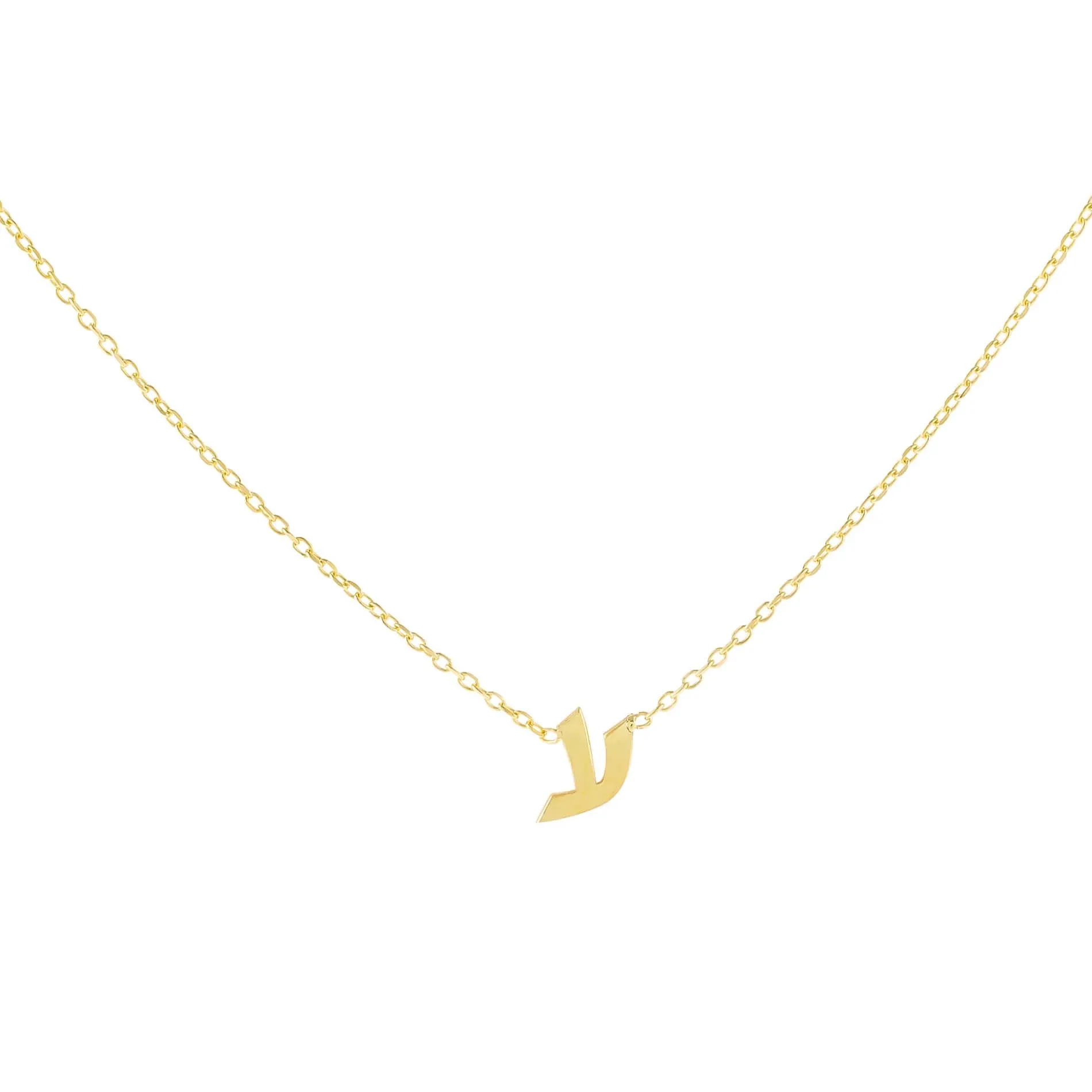 Mini Hebrew Initial Necklace