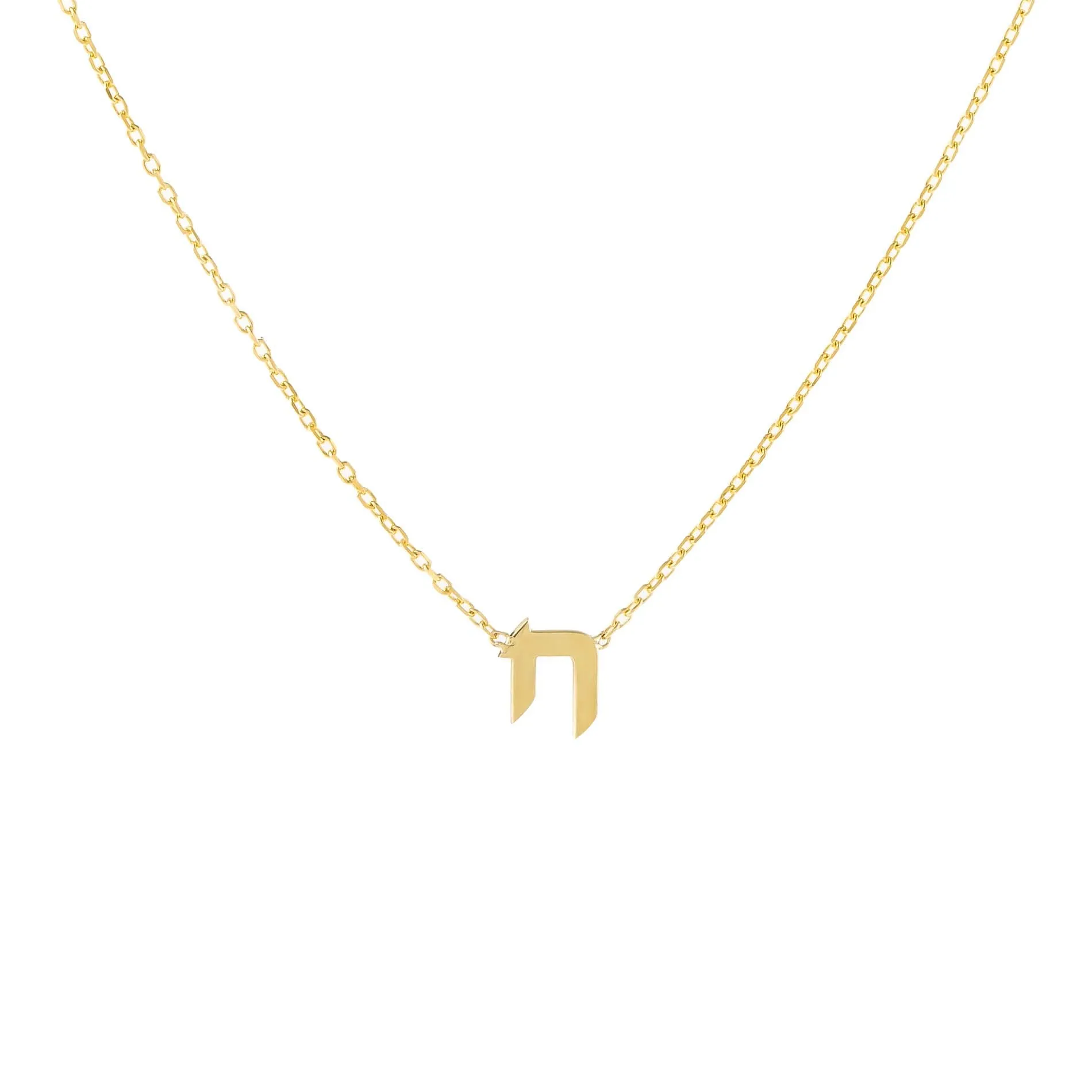 Mini Hebrew Initial Necklace
