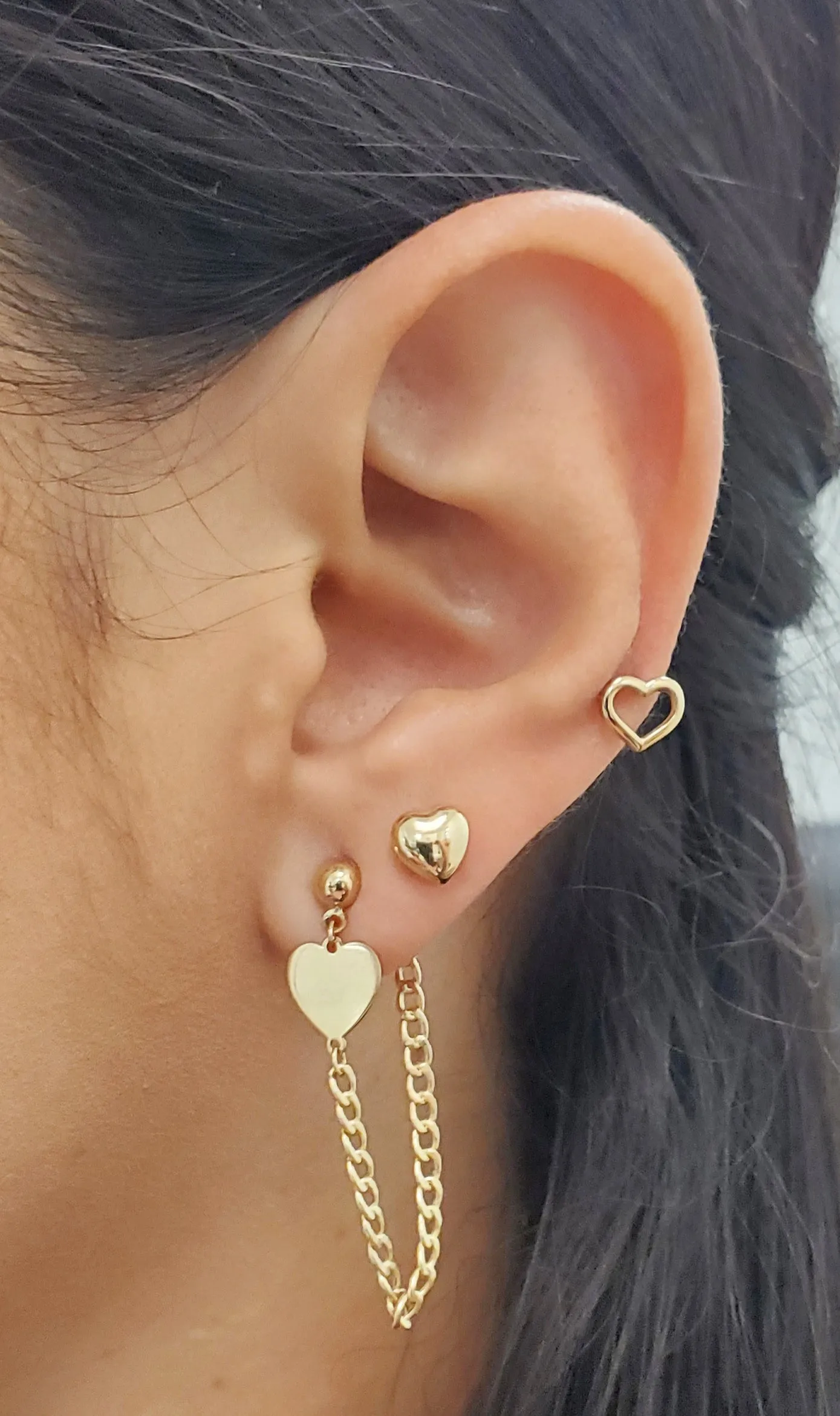 Mini Puff Heart Stud Earrings