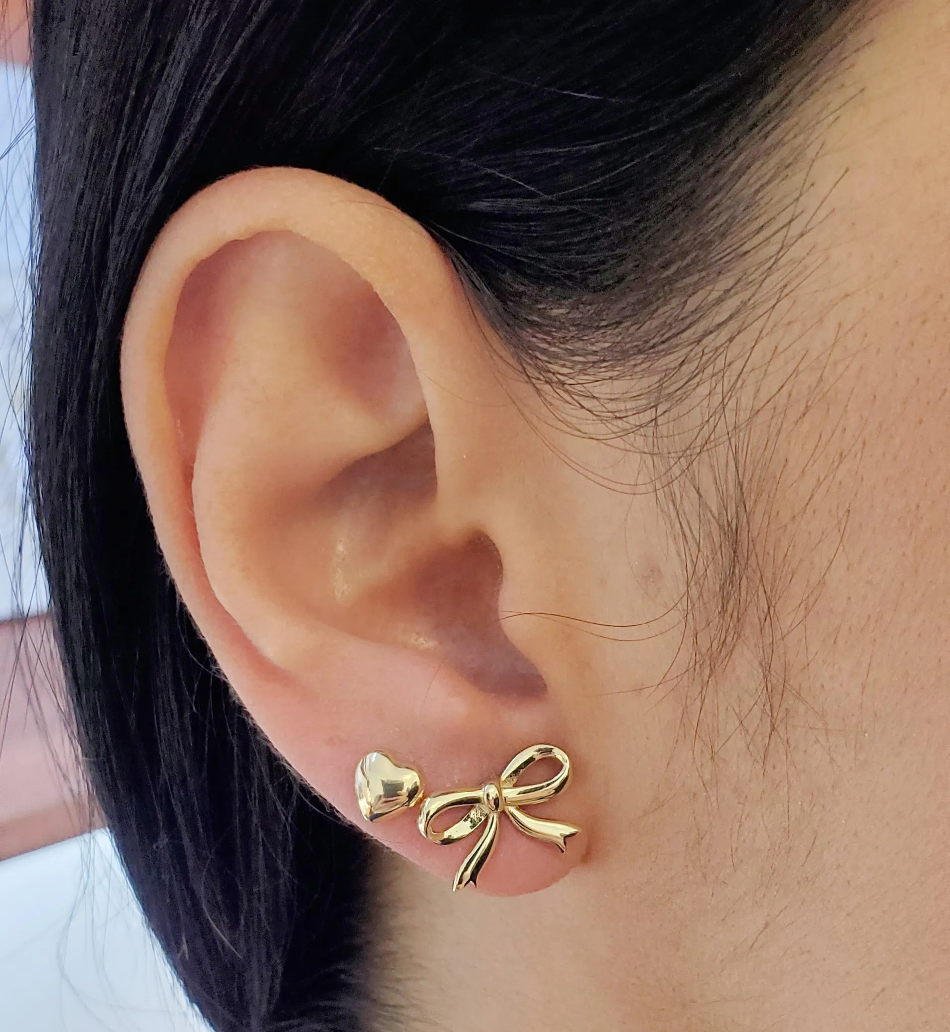 Mini Puff Heart Stud Earrings