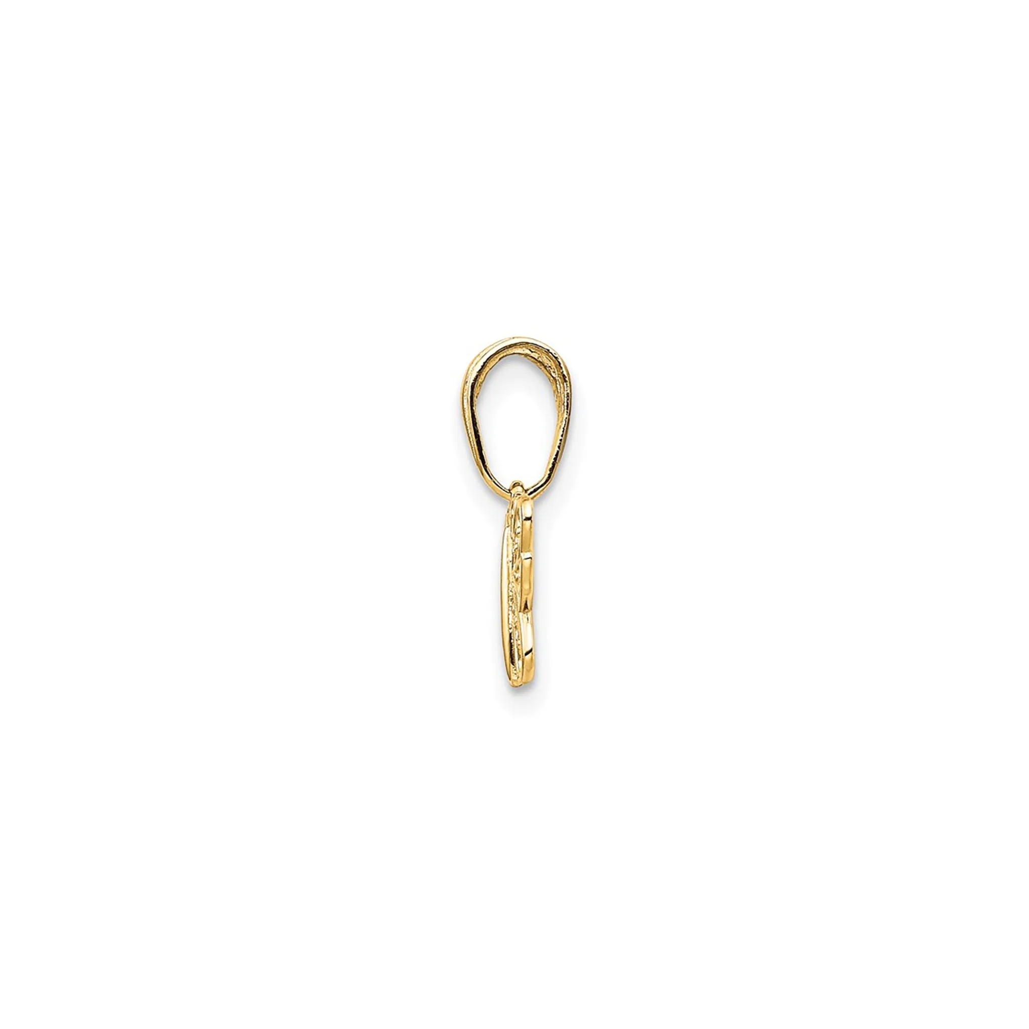 Miniature Dainty Outlined Filigree Butterfly Pendant (14K)