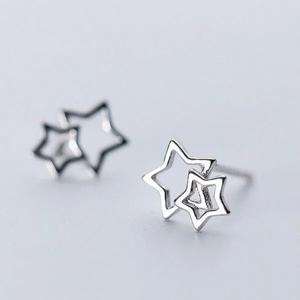 Miniature Dainty Star Celestial Earrings-SS019