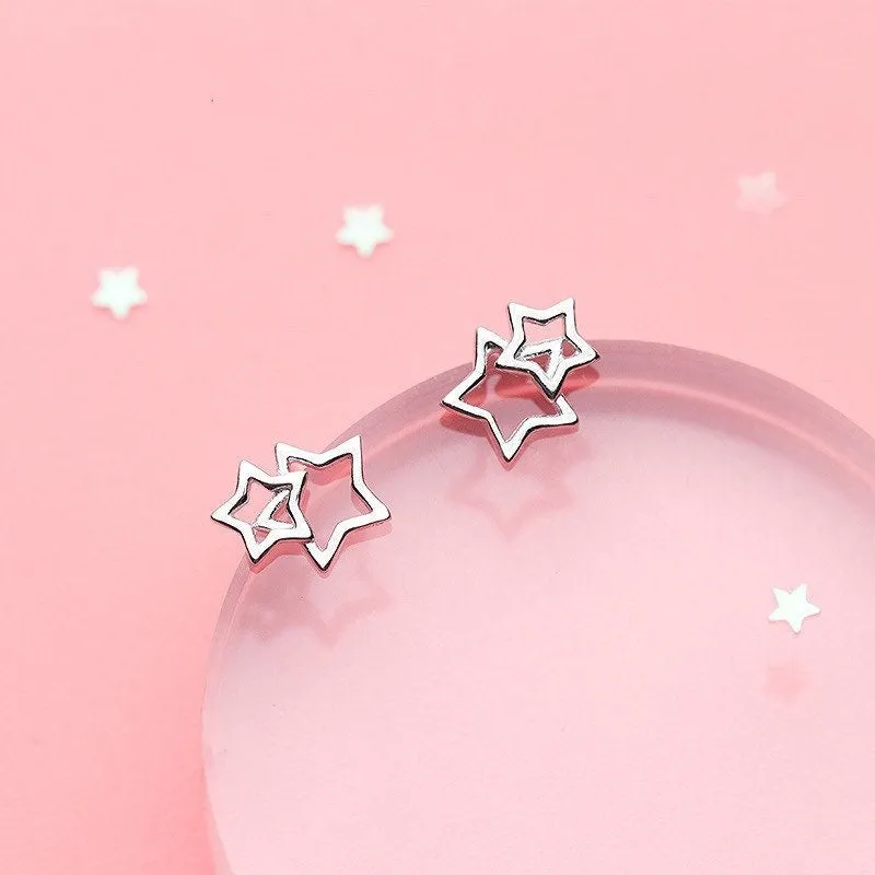 Miniature Dainty Star Celestial Earrings-SS019