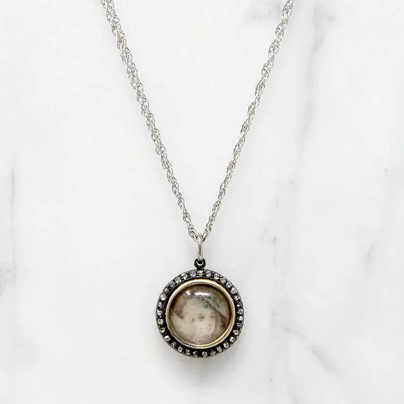 Miniature Portrait in Rose Cut Diamond Frame by Ancient Influences