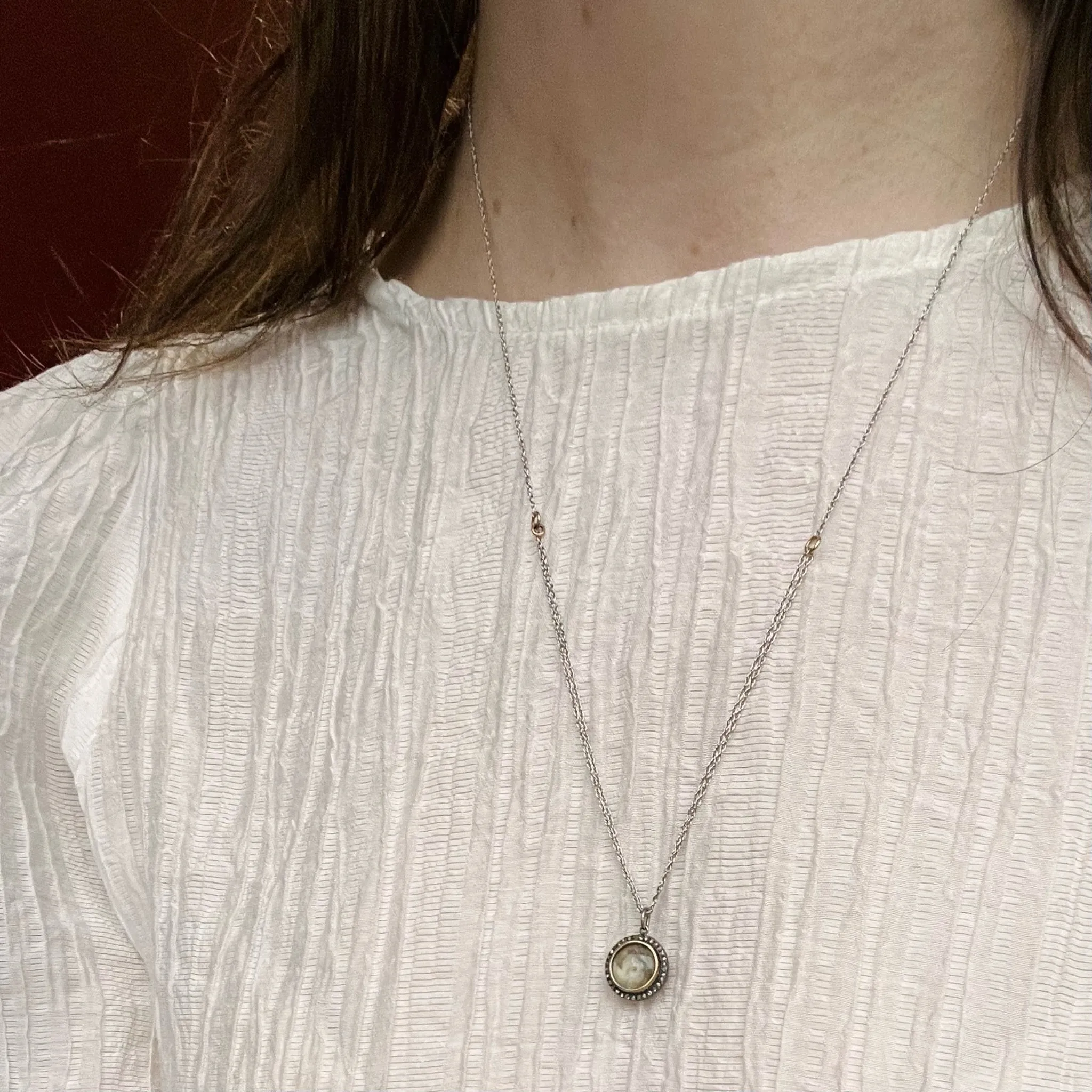 Miniature Portrait in Rose Cut Diamond Frame by Ancient Influences