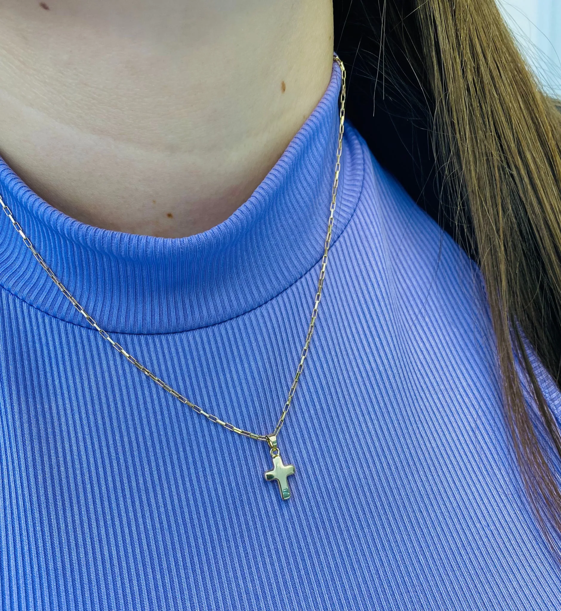 Miniature Puff Cross Pendant