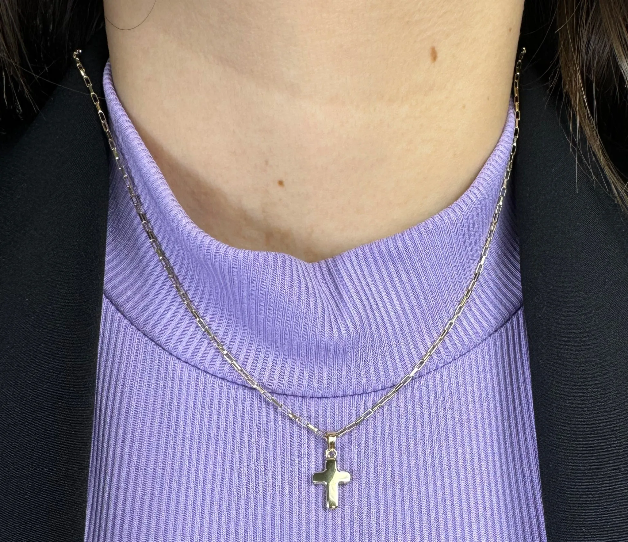 Miniature Puff Cross Pendant