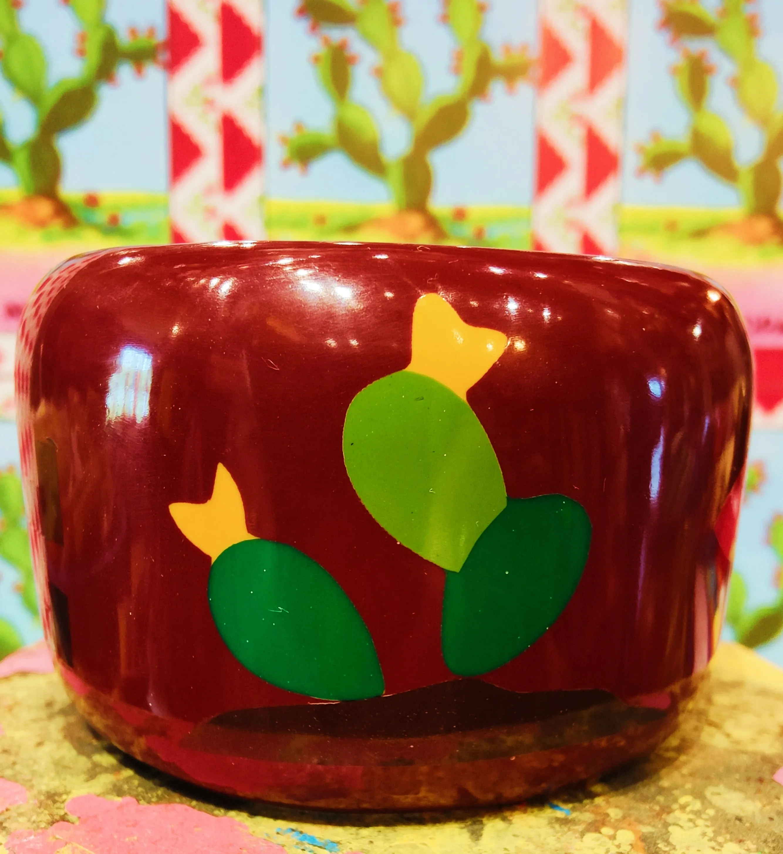 Modern french bakelite tiki bangle