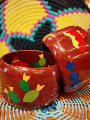 Modern french bakelite tiki bangle