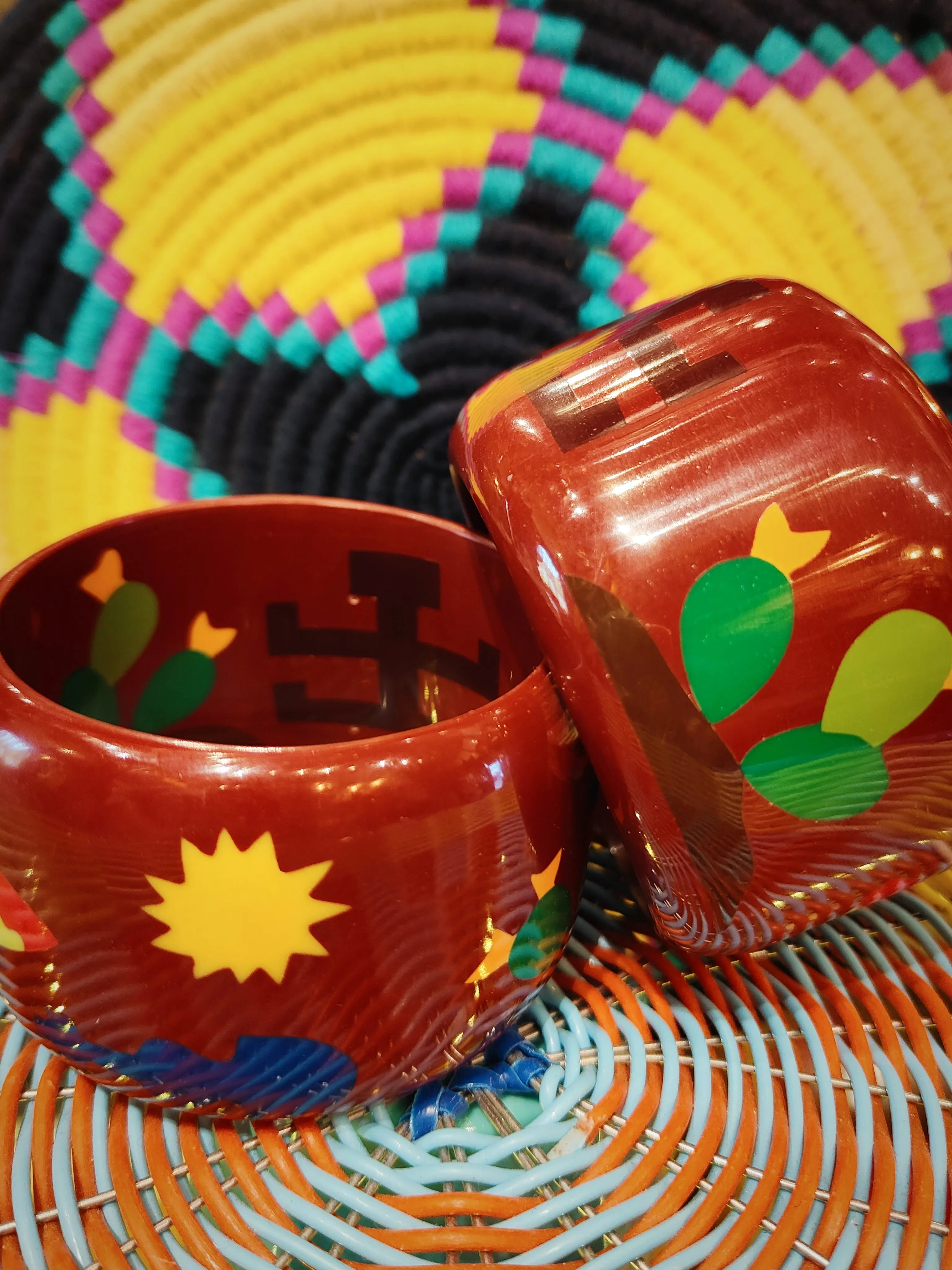 Modern french bakelite tiki bangle