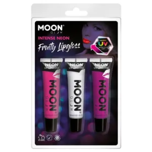 Moon Glow Intense Neon Uv Fruity Lipgloss, Pink, White, Purple