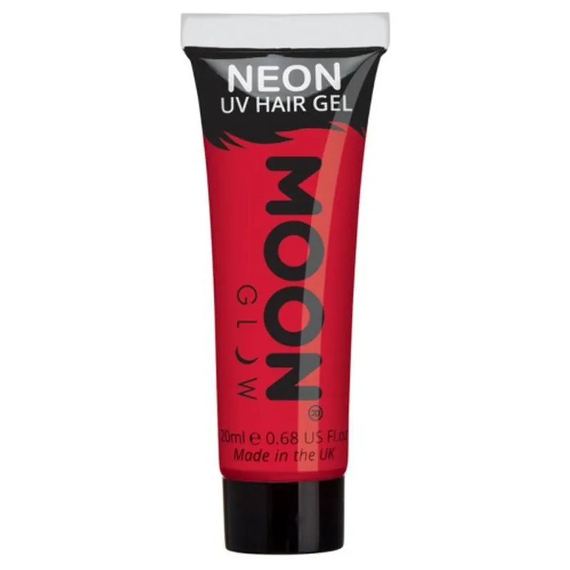 Moon Glow Intense Neon Uv Hair Gel, Red