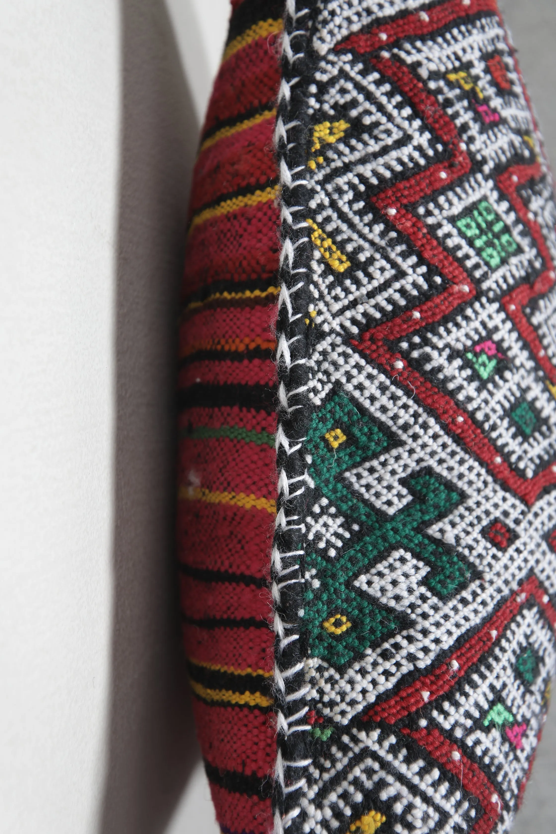 Moroccan Pillow with Bold Multicolor Tribal Patterns - 17.3 x 20.4 Inches