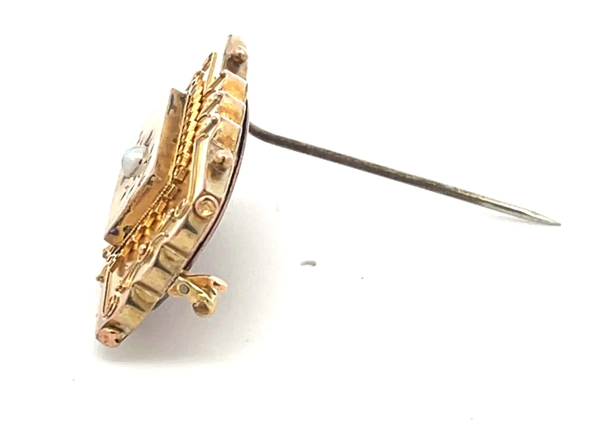 Mourning Brooch 14k Yellow Gold