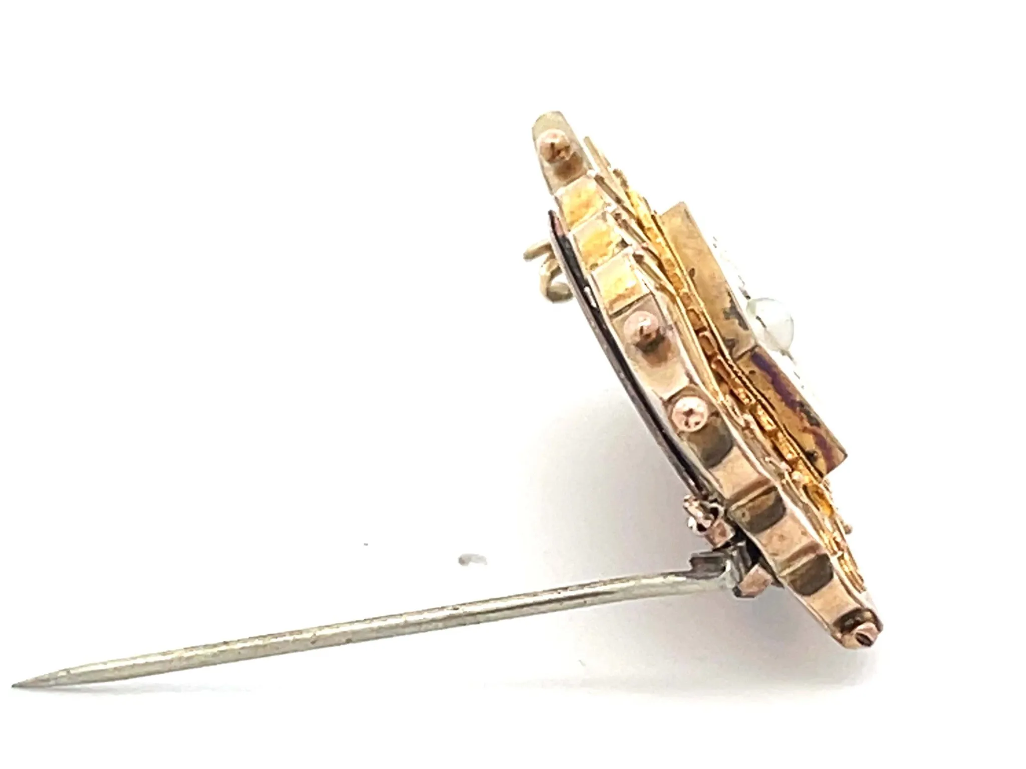 Mourning Brooch 14k Yellow Gold