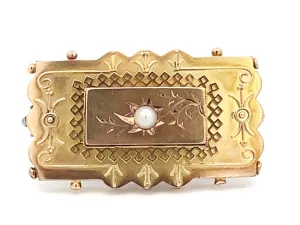 Mourning Brooch 14k Yellow Gold