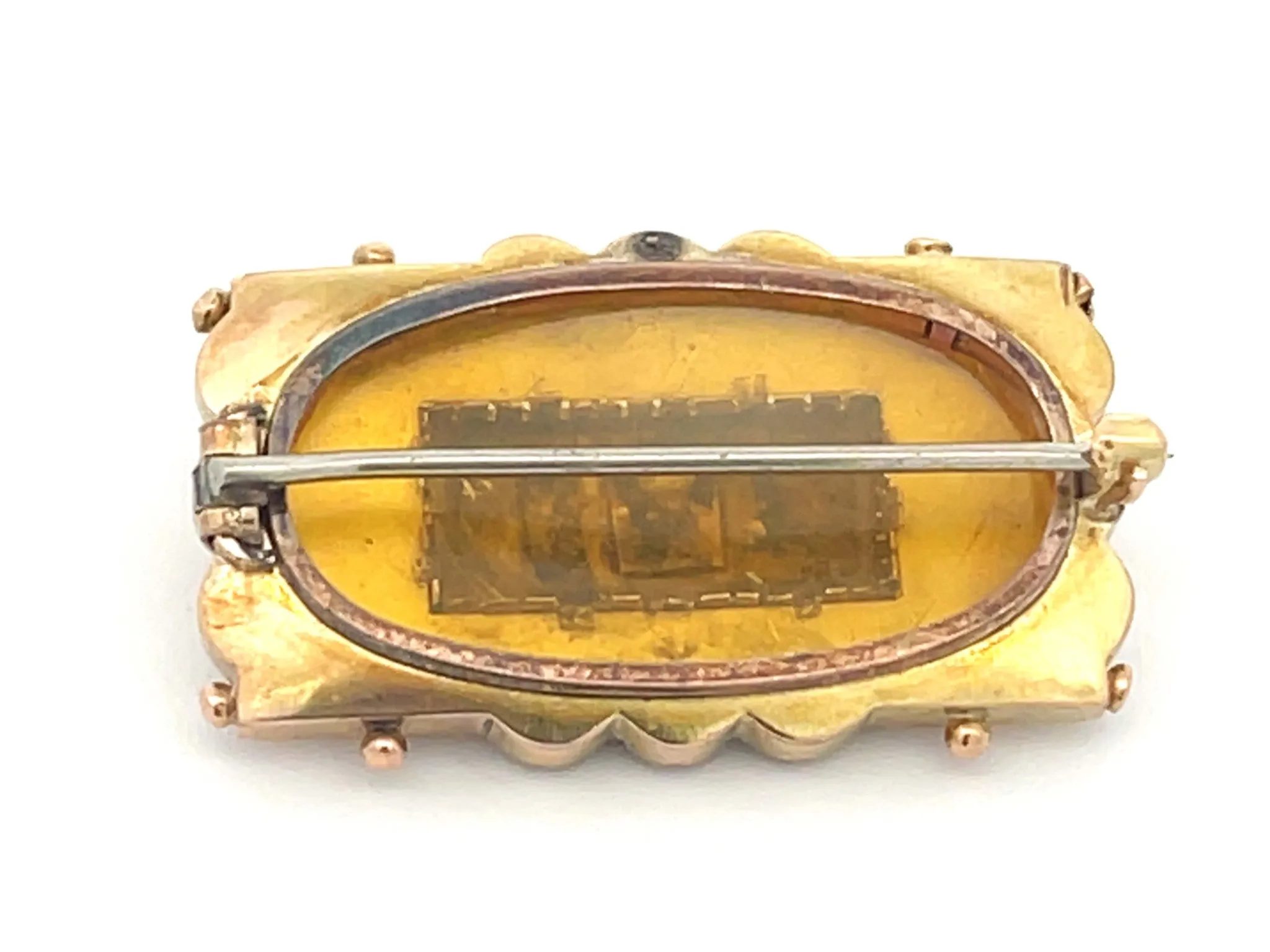 Mourning Brooch 14k Yellow Gold