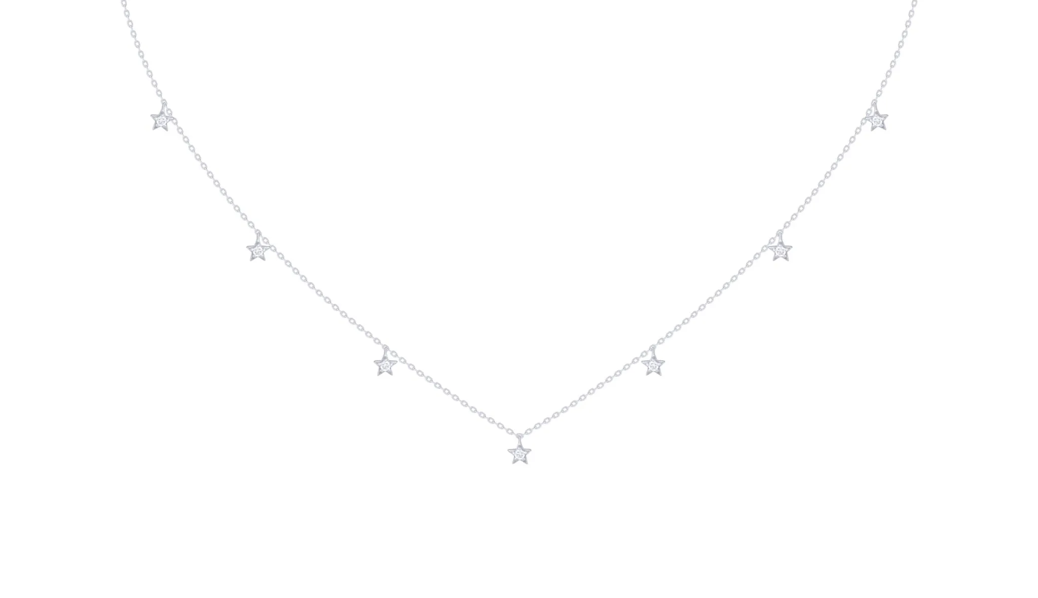 Multi Mini Diamond Stars Necklace