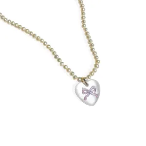 Naomi Bow & Mini Pearl Necklace