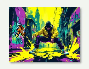 Neon Beat: Urban Dance Energy Wall Art Poster