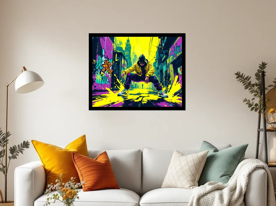 Neon Beat: Urban Dance Energy Wall Art Poster