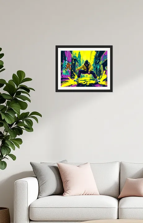 Neon Beat: Urban Dance Energy Wall Art Poster