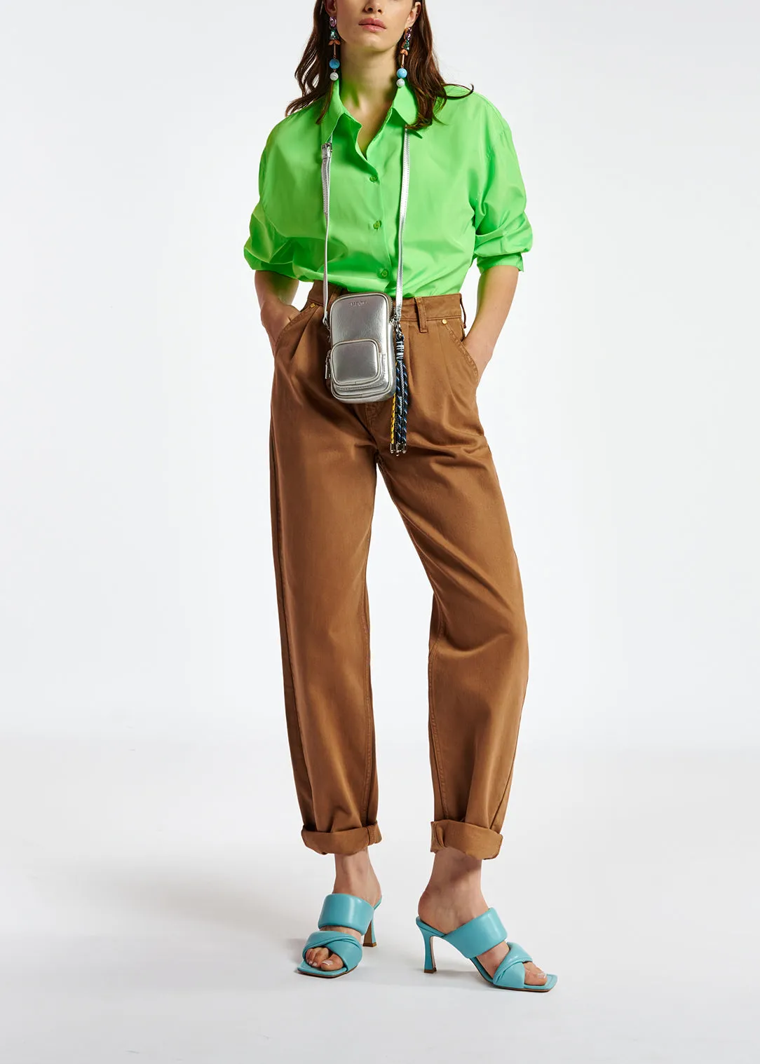 Neon green loose-fit shirt