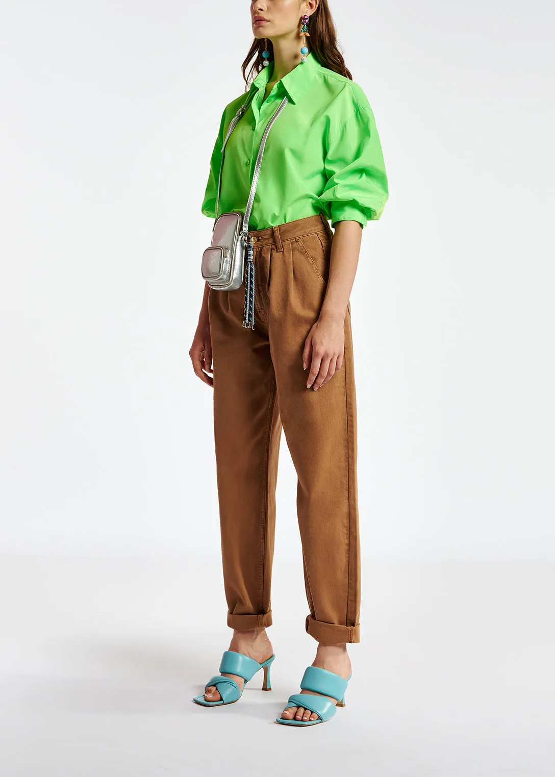 Neon green loose-fit shirt