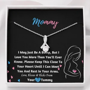 New Mom Ribbon Necklace- From Your Tummy