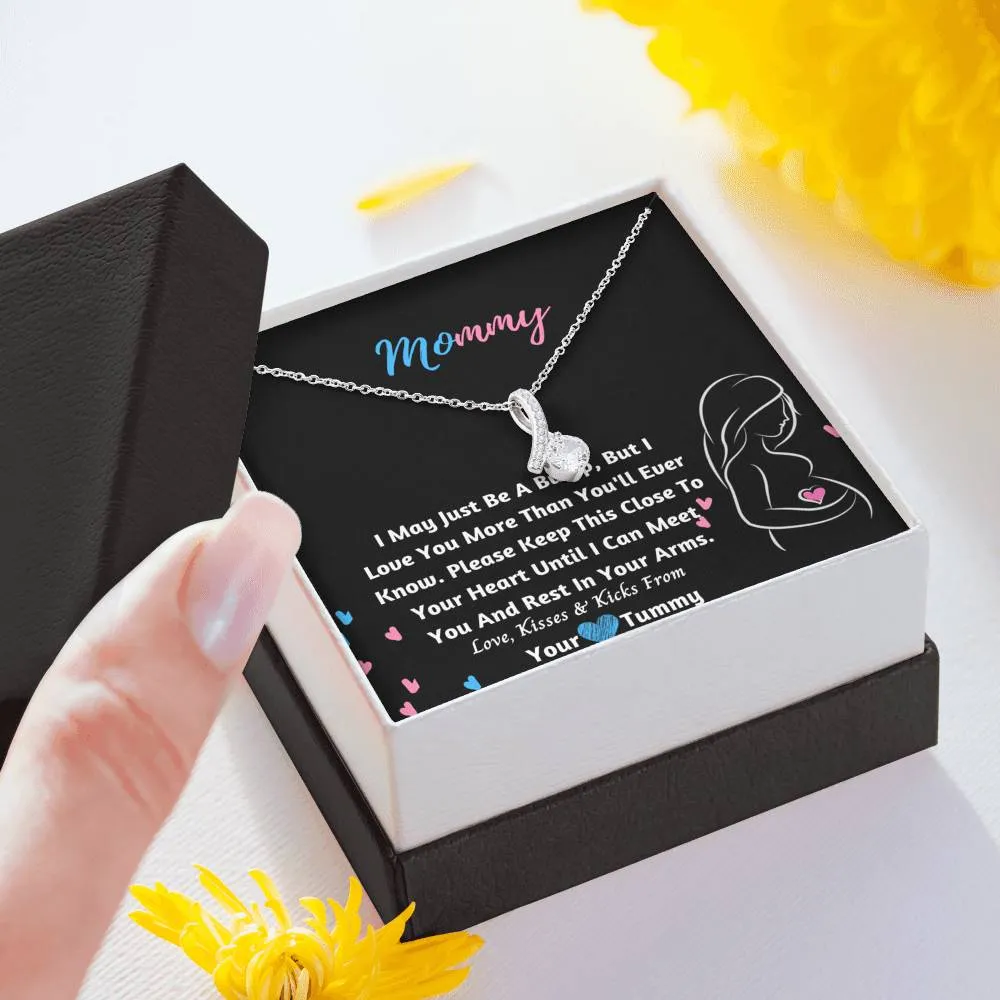 New Mom Ribbon Necklace- From Your Tummy