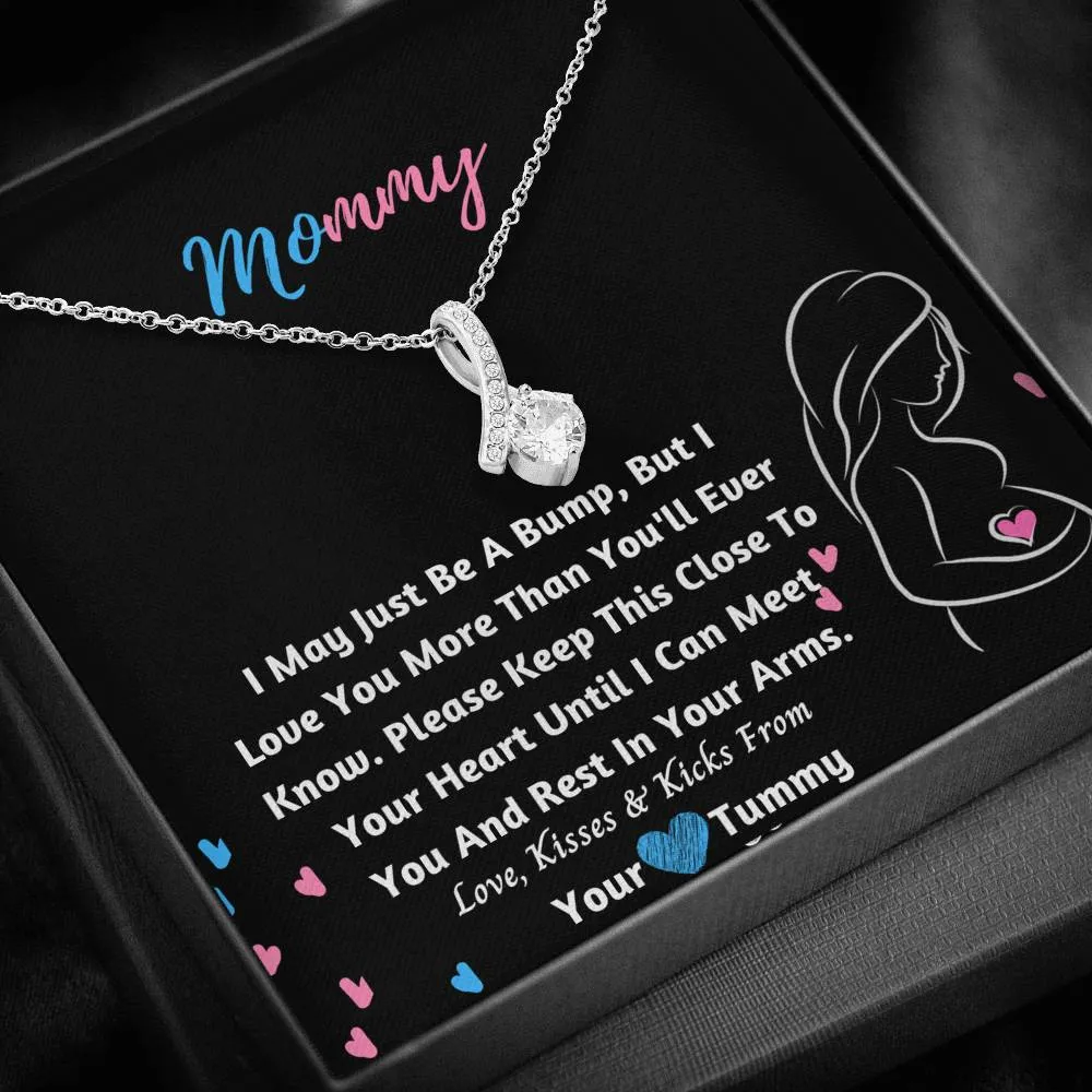 New Mom Ribbon Necklace- From Your Tummy