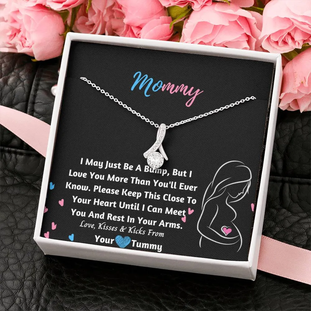 New Mom Ribbon Necklace- From Your Tummy