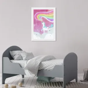 Olivia's Easel 'Unicorn Light' Kids Wall Art Framed Print Pink White