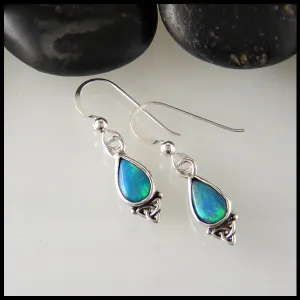 Opal Doublet Drop Earrings in Sterling Silver