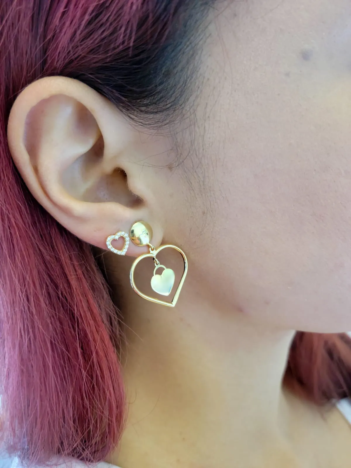 Open Heart Cubic Zirconia Earrings