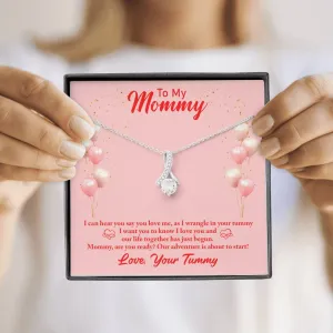 Our adventure is about to start -Alluring Beauty Solitaire Necklace for New Mom