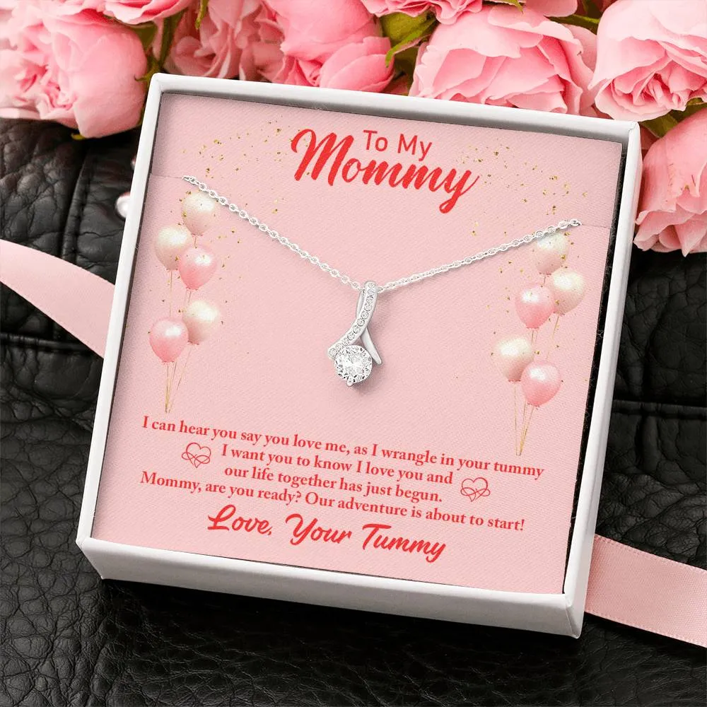 Our adventure is about to start -Alluring Beauty Solitaire Necklace for New Mom