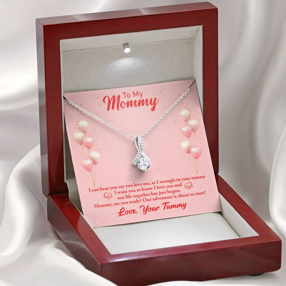 Our adventure is about to start -Alluring Beauty Solitaire Necklace for New Mom