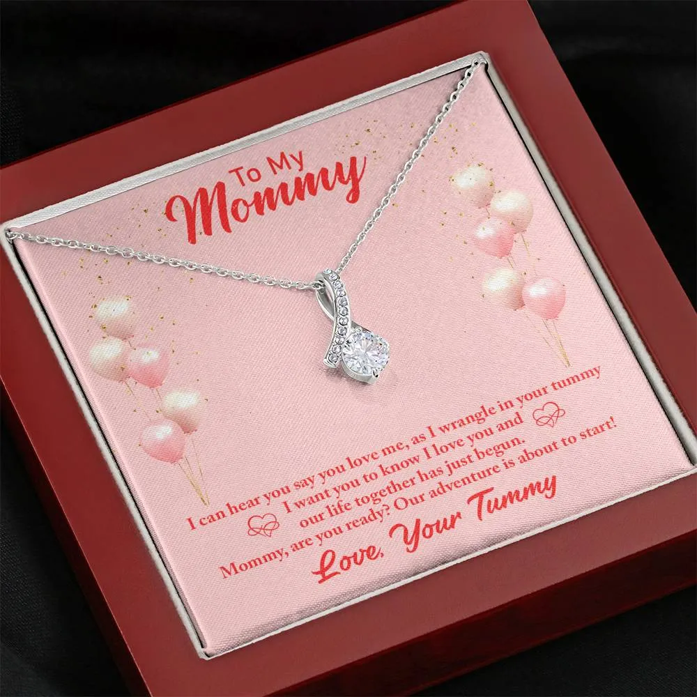 Our adventure is about to start -Alluring Beauty Solitaire Necklace for New Mom
