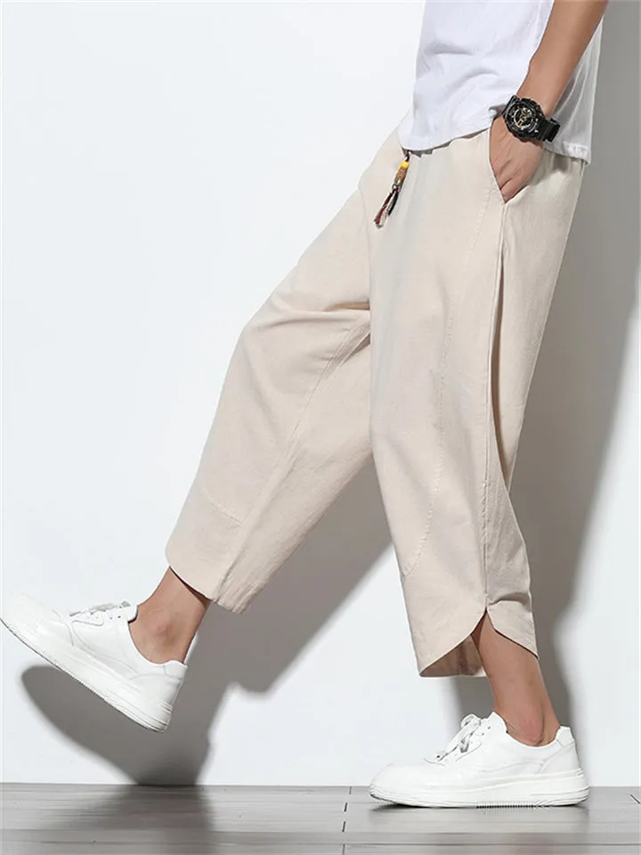 Oversized Hard-wearing Plain & Stripe Pants for Male