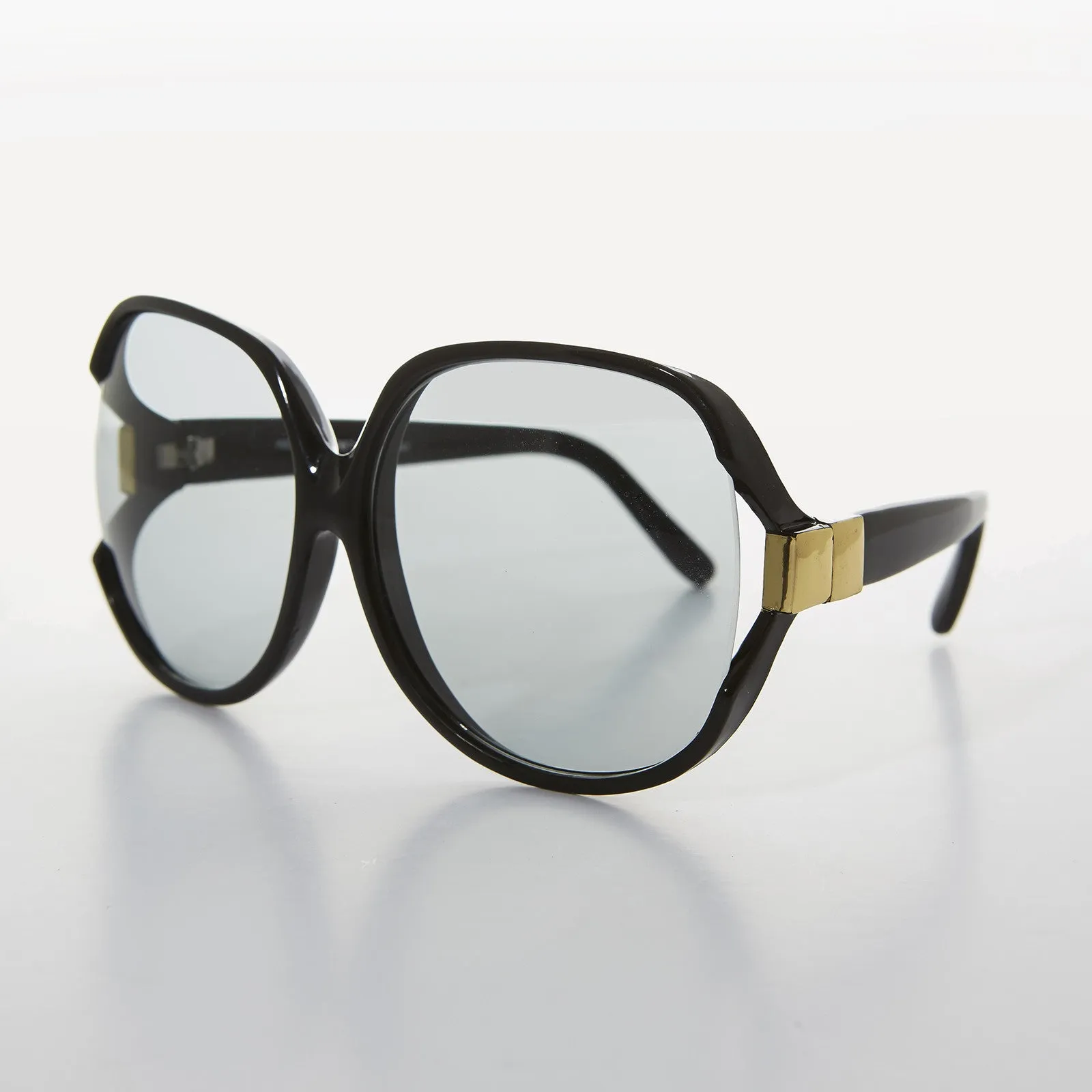 Oversized Huge Vintage Sunglass with Transition Glass Lens - Phyllis