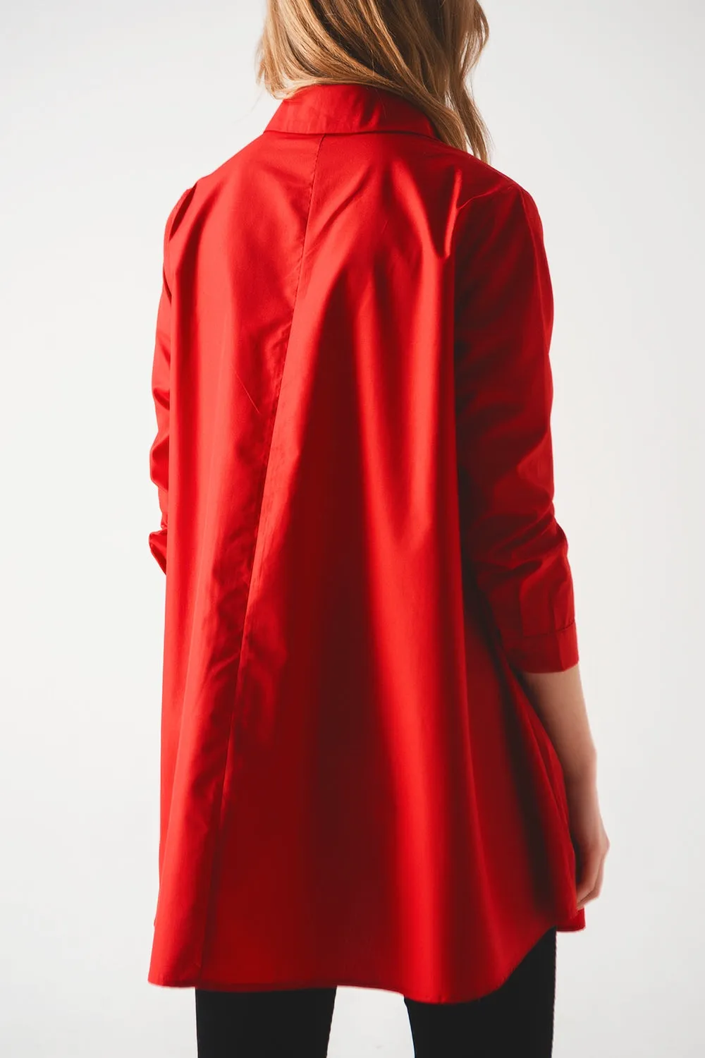Oversized shirt in bold red