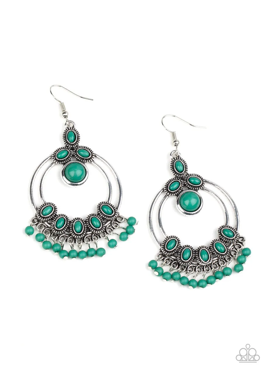 Palm Breeze Green Paparazzi Earrings