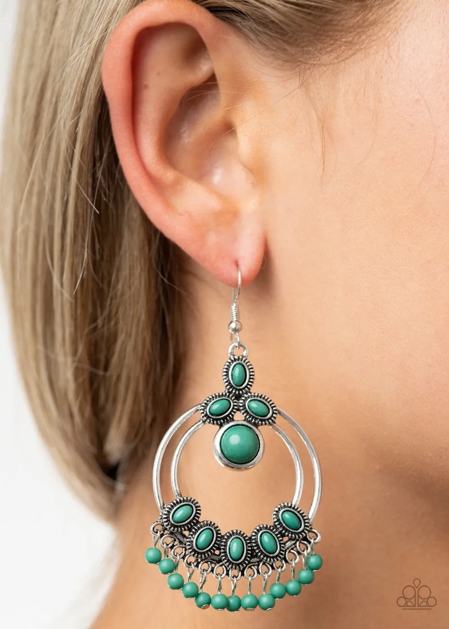 Palm Breeze Green Paparazzi Earrings