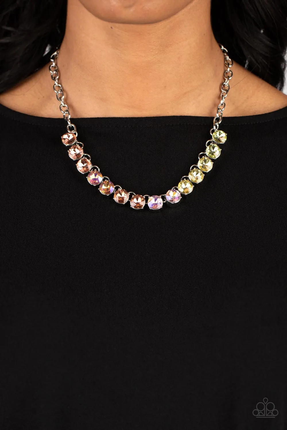 Paparazzi  Rainbow Resplendence - Orange Necklace