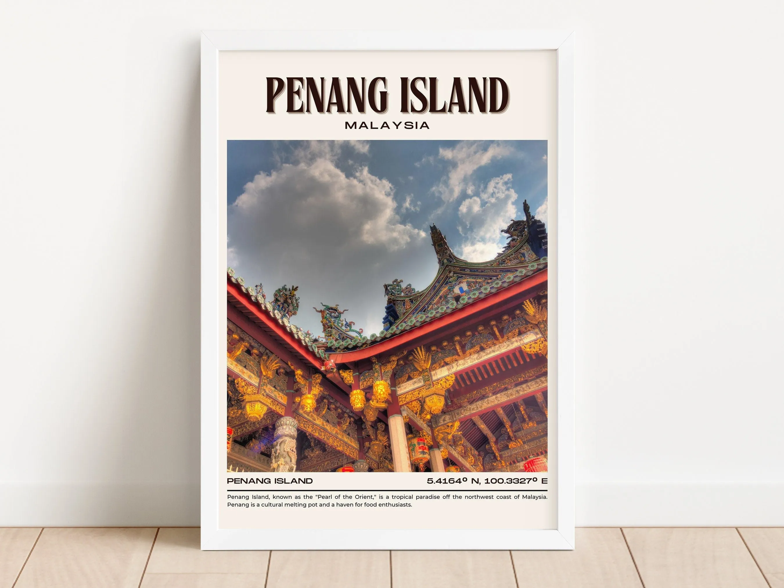 Penang Island Vintage Wall Art, Malaysia